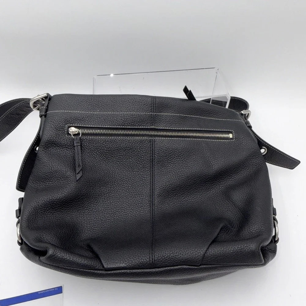 COACH Black Pebble Leather Duffle Crossbody Shoulder Purse Bag F15064 Medium-Lrg - Picture 2 of 16